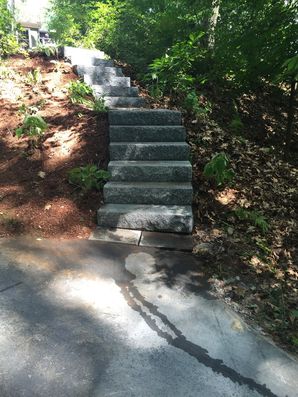 Stone Stair Installation in Hudson, MA (1)