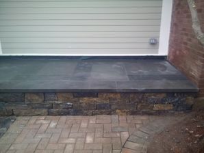 Beautiful Entryway and Garage Entryway Stone Installation in Hudson, MA (2)