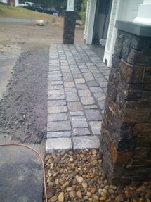 Beautiful Entryway and Garage Entryway Stone Installation in Hudson, MA (4)