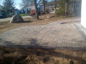Patio construction in Medfield, MA by CR Landscape Stonework